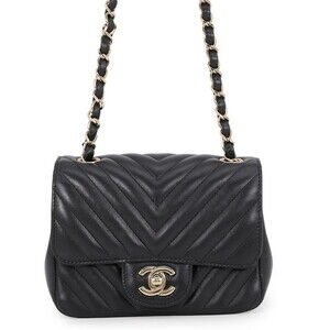 Chanel Chain Shoulder Bag Chevron Coco Mark Mini Lambskin A35200 CHANEL V-sti...
